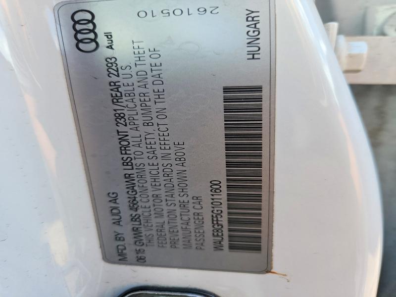Aukcja sprzedaży 2016 Audi A3, vin: WAUE8GFF5G1011600, numer aukcji: 57942876