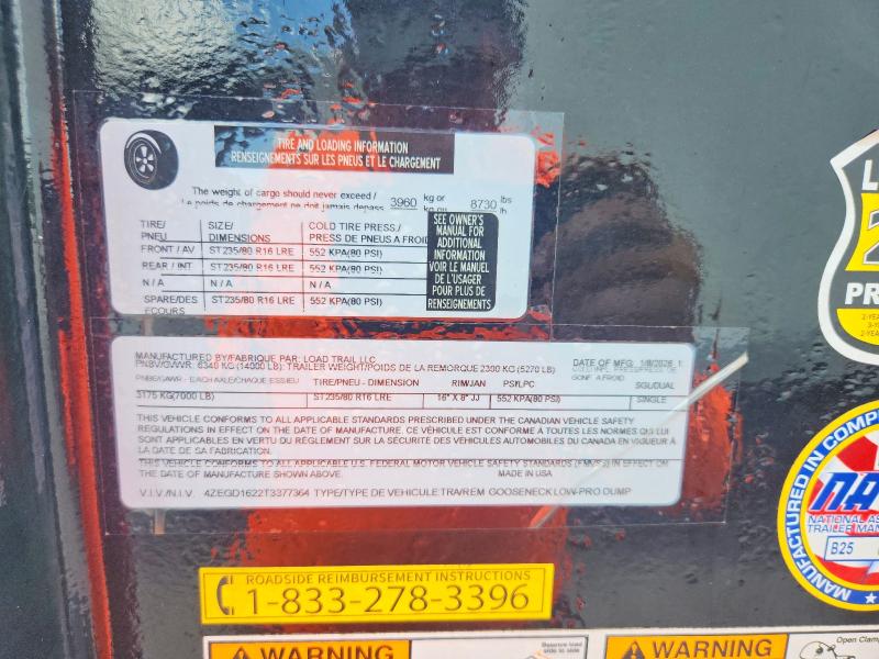 2026 Load Trail Unknown მანქანა იყიდება აუქციონზე, vin: 4ZEGD1622T3377364, აუქციონის ნომერი: 55874156