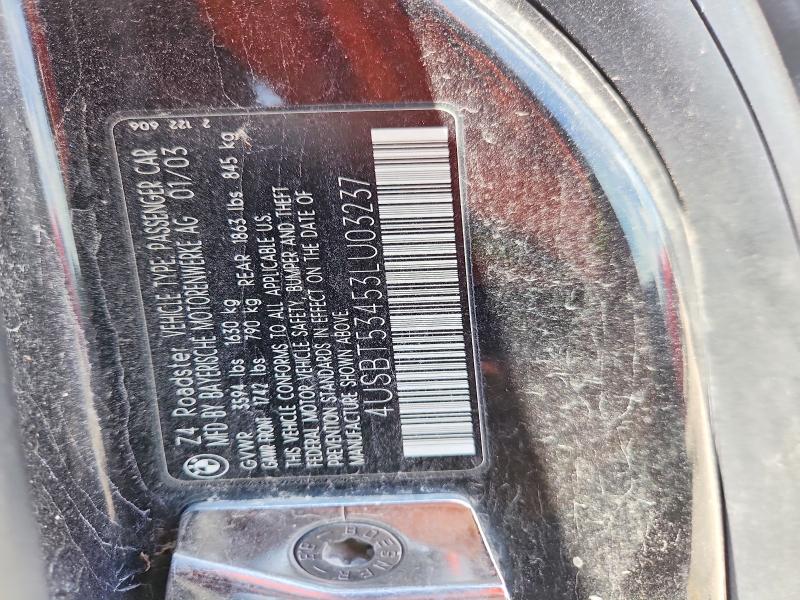 Aukcja sprzedaży 2003 Bmw Z4, vin: 4USBT53453LU03237, numer aukcji: 54685176