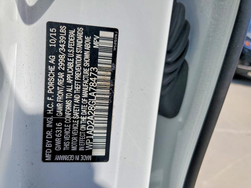 57468206 :رقم المزاد ، WP1AD2A28GLA78473 vin ، 2016 Porsche Cayenne مزاد بيع