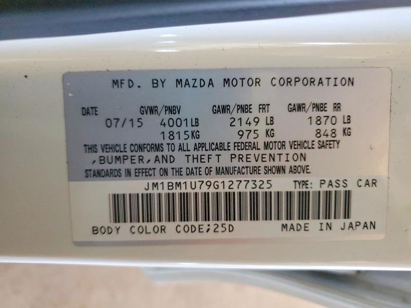 55175256 :رقم المزاد ، JM1BM1U79G1277325 vin ، 2016 Mazda 3 مزاد بيع