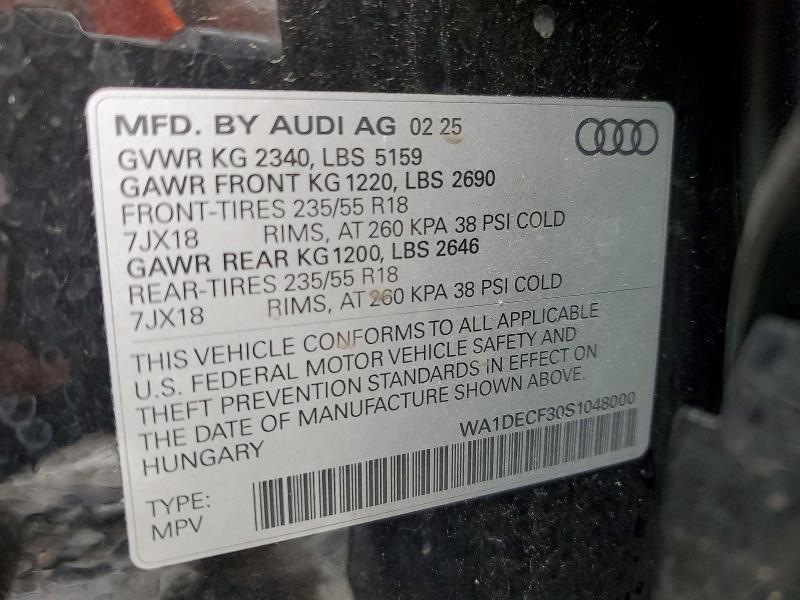 Продаж на аукціоні авто 2025 Audi Q3, vin: WA1DECF30S1048000, номер лоту: 58282746
