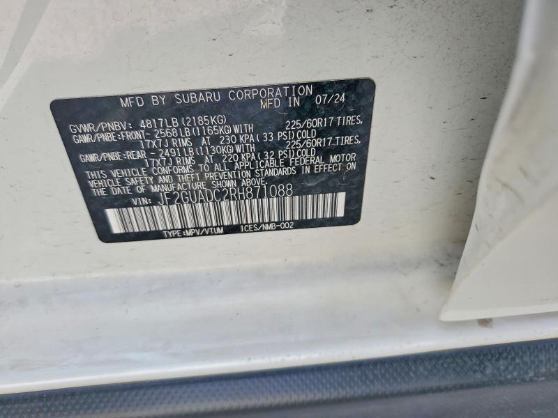 55703406 :رقم المزاد ، JF2GUADC2RH871088 vin ، 2024 Subaru Crosstrek مزاد بيع