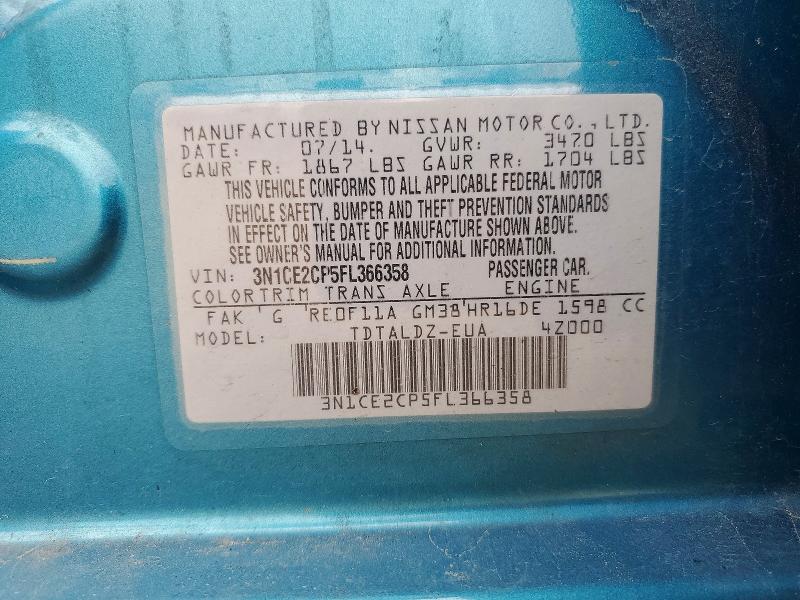 Aukcja sprzedaży 2015 Nissan Versa Note, vin: 3N1CE2CP5FL366358, numer aukcji: 54911316