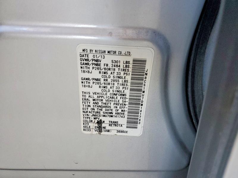 Продаж на аукціоні авто 2013 Infiniti Fx37, vin: JN8CS1MU7DM141743, номер лоту: 55945286