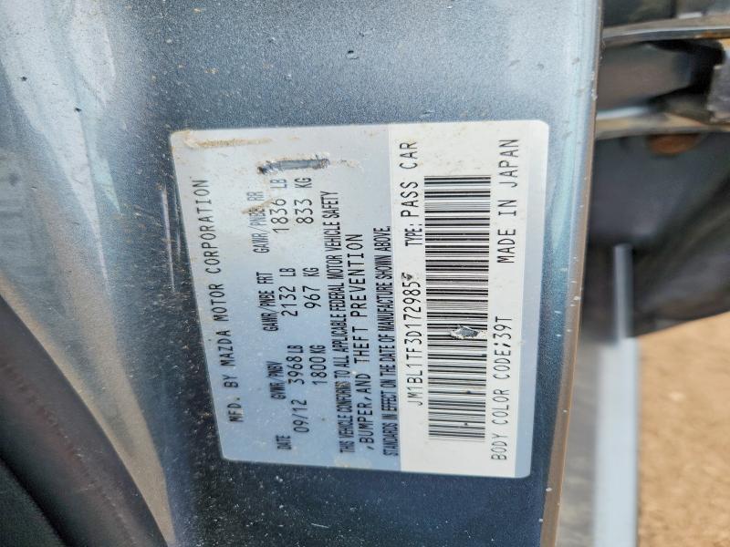 Aukcja sprzedaży 2013 Mazda 3, vin: JM1BL1TF3D1729857, numer aukcji: 56663586