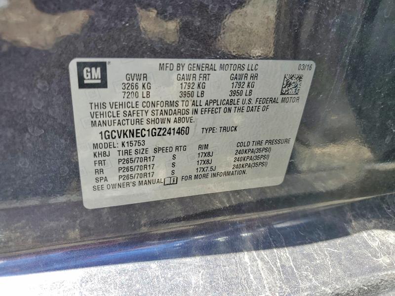Продажа на аукционе авто 2016 Chevrolet Silverado, vin: 1GCVKNEC1GZ241460, номер лота: 55798256