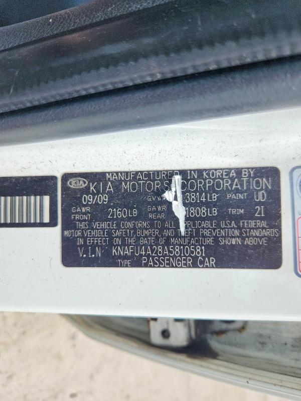 Aukcja sprzedaży 2010 Kia Forte, vin: KNAFU4A28A5810581, numer aukcji: 56811436