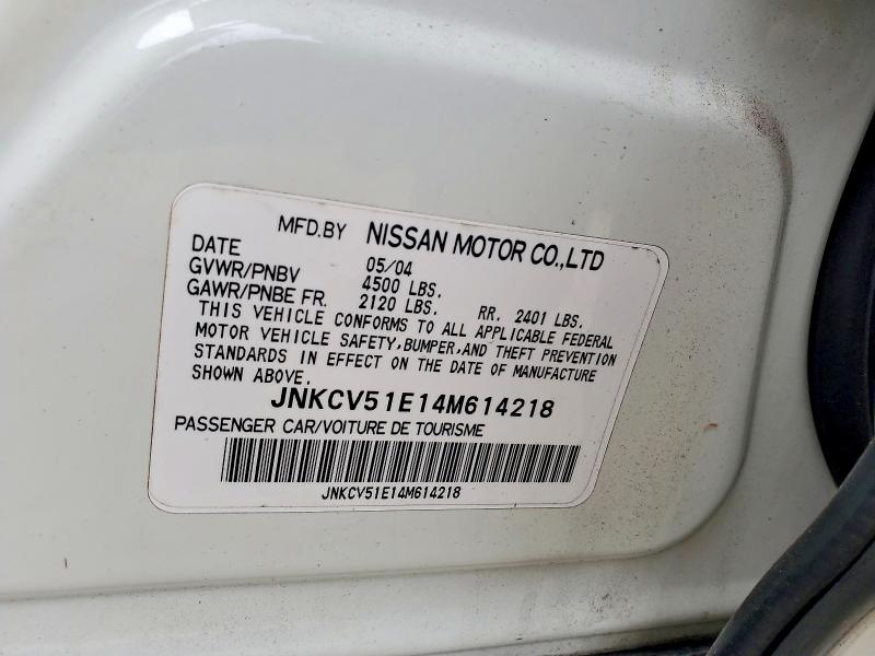 2004 Infiniti G35 მანქანა იყიდება აუქციონზე, vin: JNKCV51E14M614218, აუქციონის ნომერი: 57345956