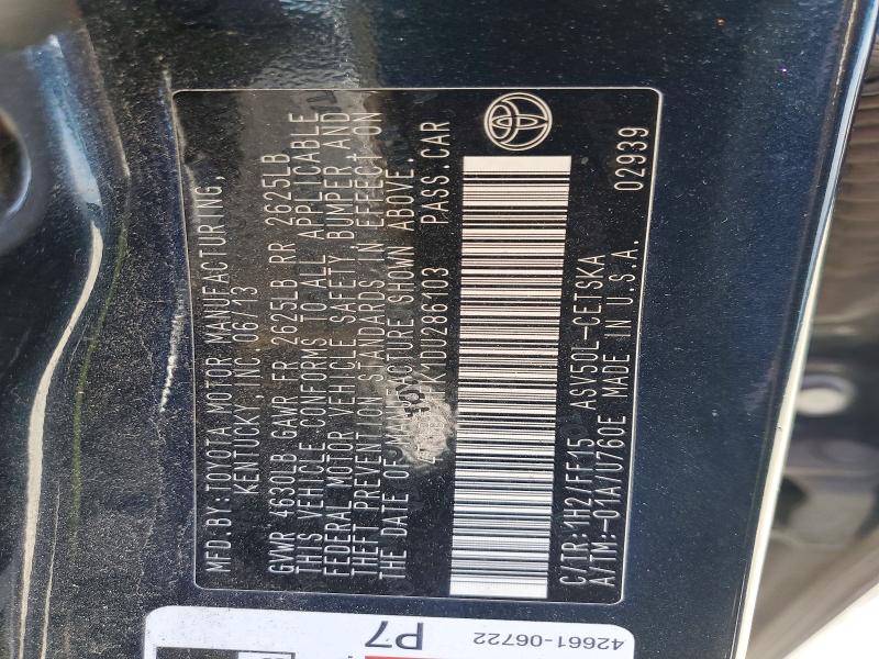Aukcja sprzedaży 2013 Toyota Camry, vin: 4T1BF1FK1DU286103, numer aukcji: 56699946