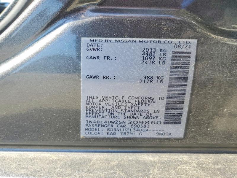 Aukcja sprzedaży 2025 Nissan Altima, vin: 1N4BL4DW2SN309860, numer aukcji: 56129126