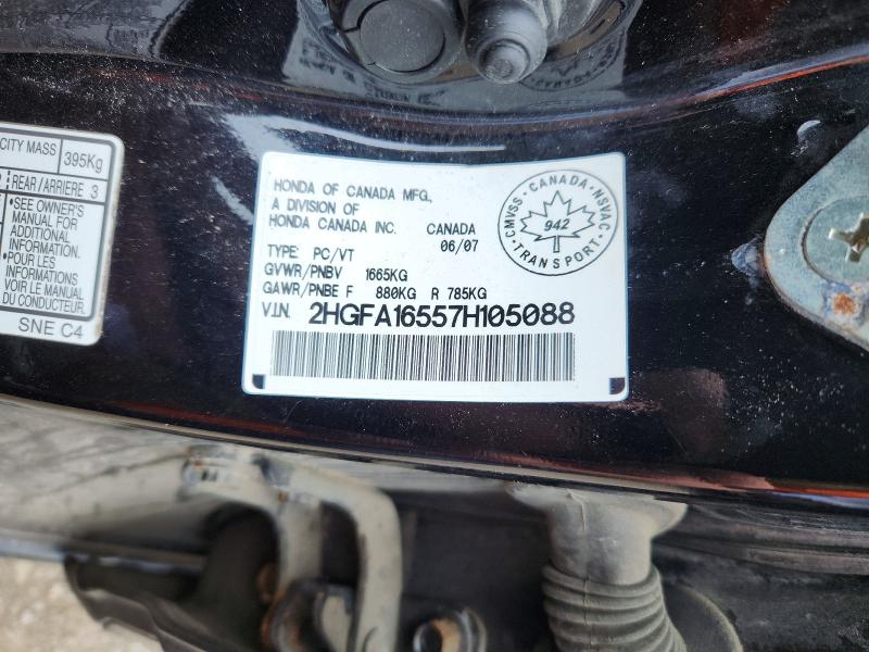 56048486 :رقم المزاد ، 2HGFA16557H105088 vin ، 2007 Honda Civic مزاد بيع