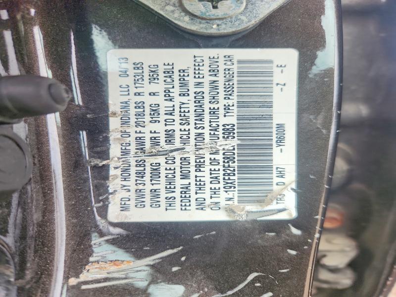 Aukcja sprzedaży 2013 Honda Civic, vin: 19XFB2F58DE035983, numer aukcji: 58429796
