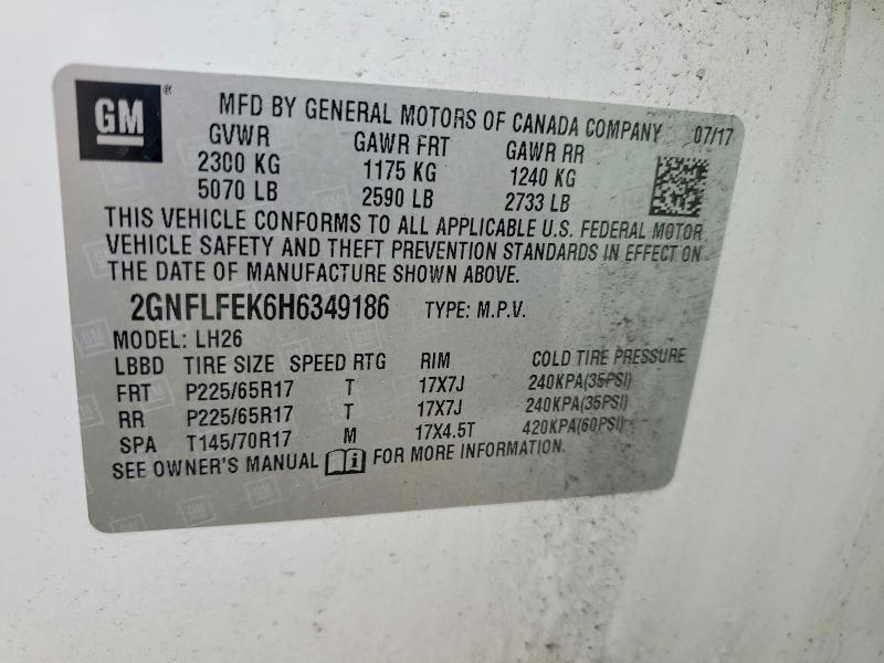 2017 Chevrolet Equinox მანქანა იყიდება აუქციონზე, vin: 2GNFLFEK6H6349186, აუქციონის ნომერი: 58423846