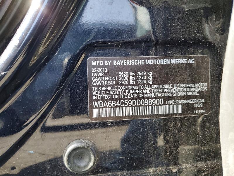 2013 Bmw 650 მანქანა იყიდება აუქციონზე, vin: WBA6B4C59DD098900, აუქციონის ნომერი: 58145736