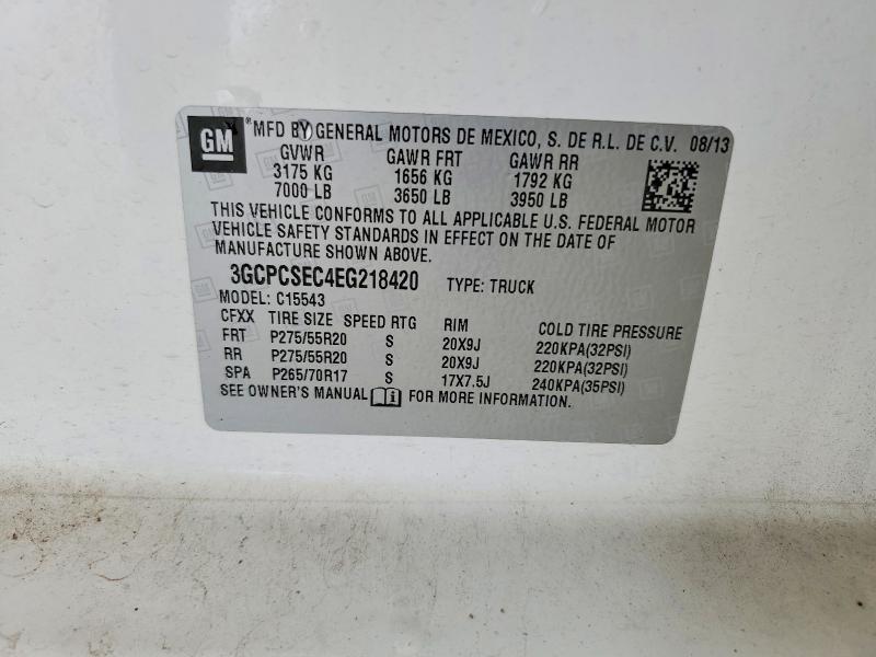 57356556 :رقم المزاد ، 3GCPCSEC4EG218420 vin ، 2014 Chevrolet Silverado مزاد بيع