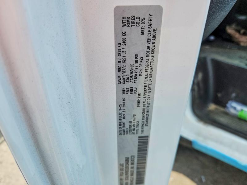 57964436 :رقم المزاد ، 3C6LRVBG5SE546868 vin ، 2025 Ram Promaster 1500 مزاد بيع
