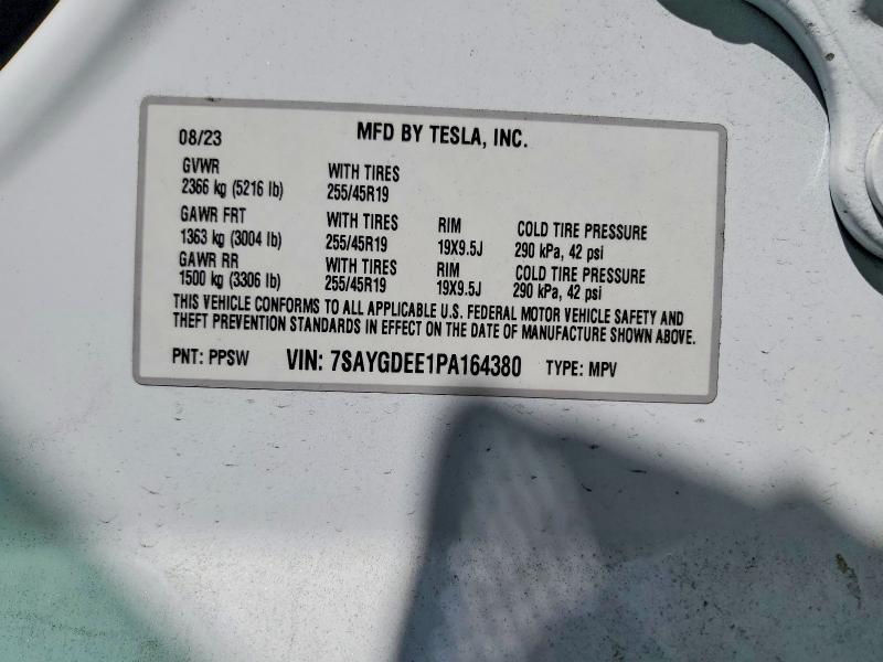 Продажа на аукционе авто 2023 Tesla Model Y, vin: 7SAYGDEE1PA164380, номер лота: 59003816