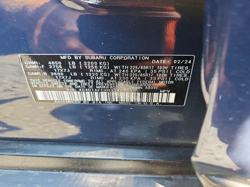 Продажа на аукционе авто 2024 Subaru Outback, vin: 4S4BTAFCXR3240039, номер лота: 56186816