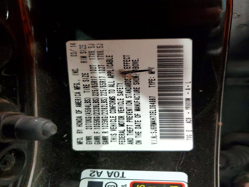 Продаж на аукціоні авто 2014 Honda Cr-v, vin: 5J6RM4H70EL064687, номер лоту: 58203966
