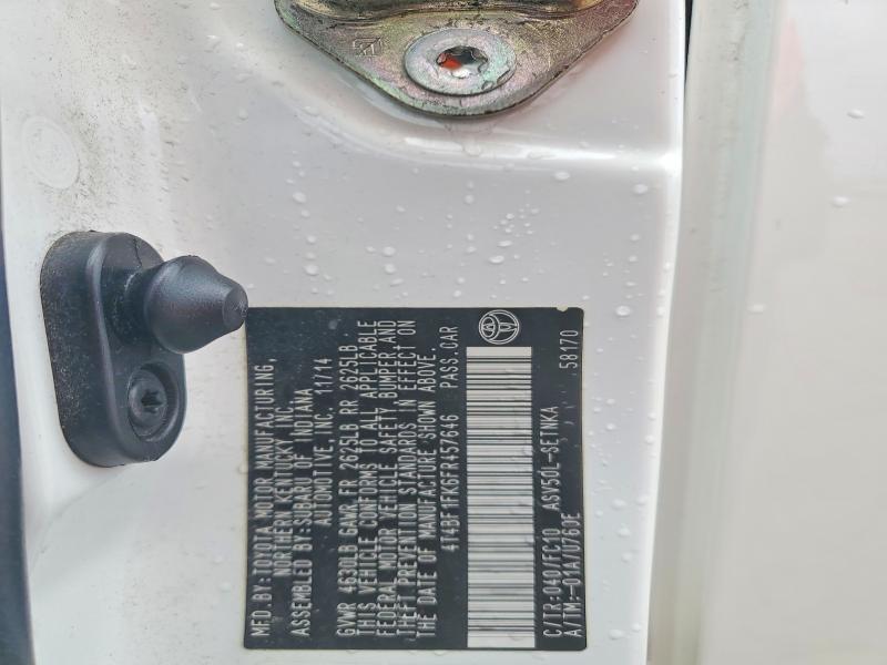 57318356 :رقم المزاد ، 4T4BF1FK6FR457646 vin ، 2015 Toyota Camry مزاد بيع