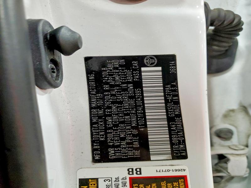 58365026 :رقم المزاد ، 4T1DZ1FB4LU042895 vin ، 2020 Toyota Avalon مزاد بيع
