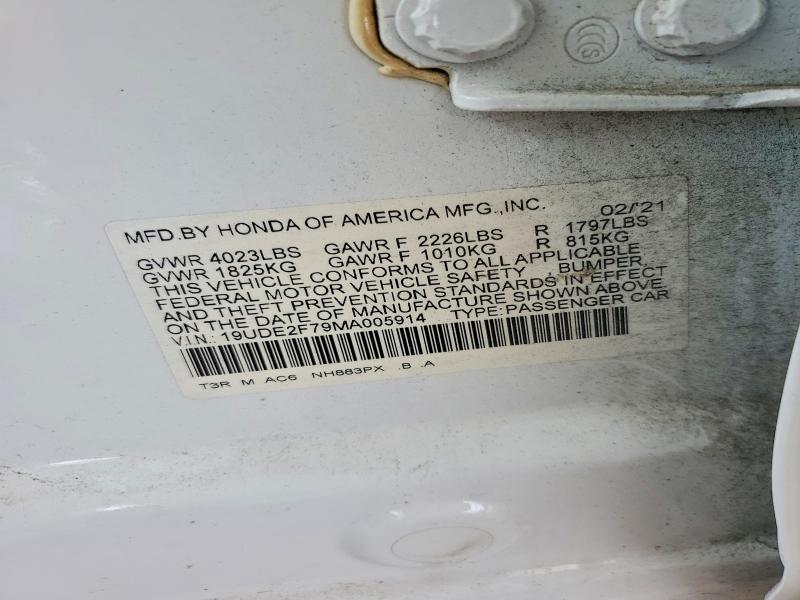 56141326 :رقم المزاد ، 19UDE2F79MA005914 vin ، 2021 Acura Ilx مزاد بيع