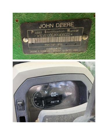 2019 John Deere 5100 მანქანა იყიდება აუქციონზე, vin: 1LV5100EJKK406022, აუქციონის ნომერი: 56496196