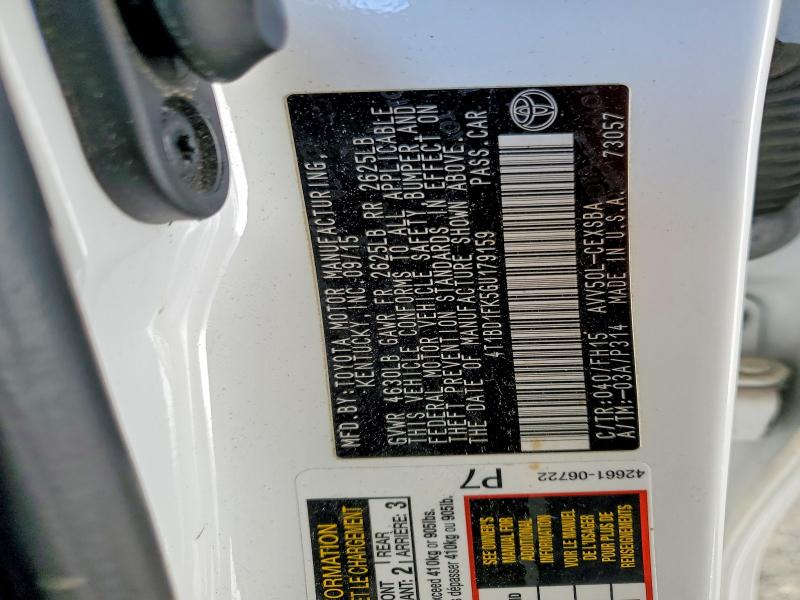 2016 Toyota Camry მანქანა იყიდება აუქციონზე, vin: 4T1BD1FK5GU179159, აუქციონის ნომერი: 52879656