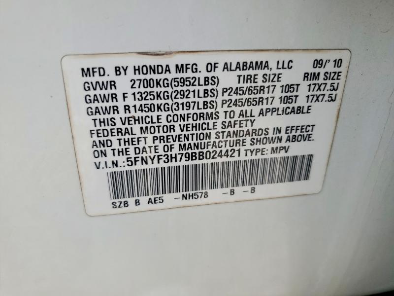 Aukcja sprzedaży 2011 Honda Pilot, vin: 5FNYF3H79BB024421, numer aukcji: 55508496