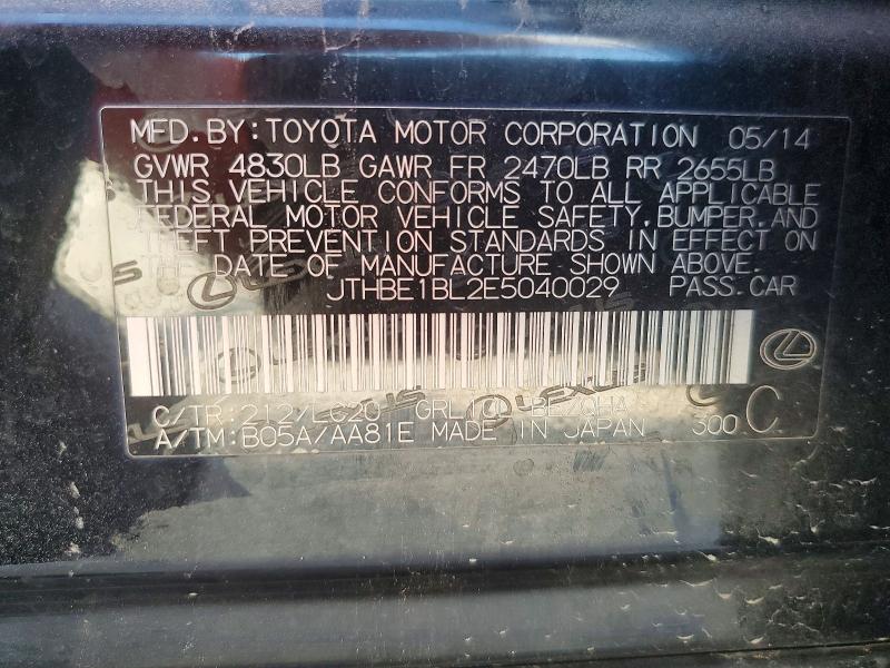 58228376 :رقم المزاد ، JTHBE1BL2E5040029 vin ، 2014 Lexus Gs مزاد بيع