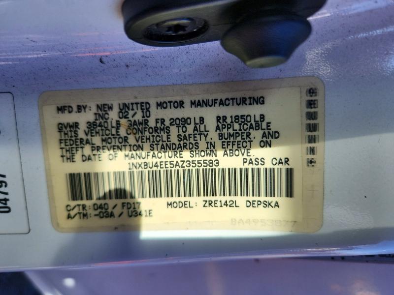 56992116 :رقم المزاد ، 1NXBU4EE5AZ355583 vin ، 2010 Toyota Corolla مزاد بيع