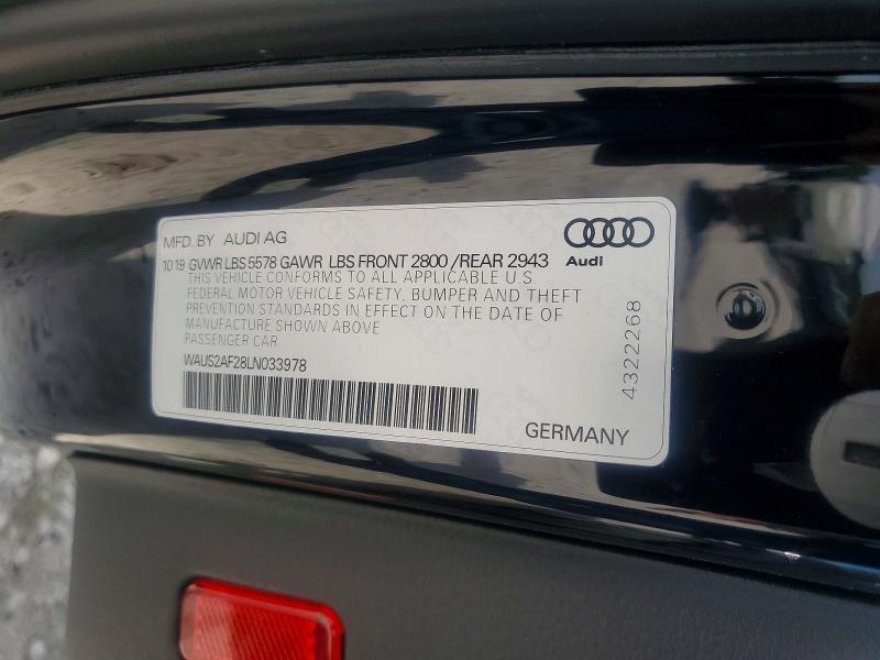 Aukcja sprzedaży 2020 Audi A7, vin: WAUS2AF28LN033978, numer aukcji: 58250376