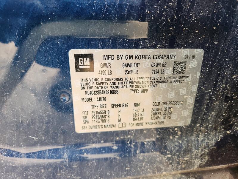 Aukcja sprzedaży 2019 Buick Encore, vin: KL4CJ2SB4KB916685, numer aukcji: 58356946