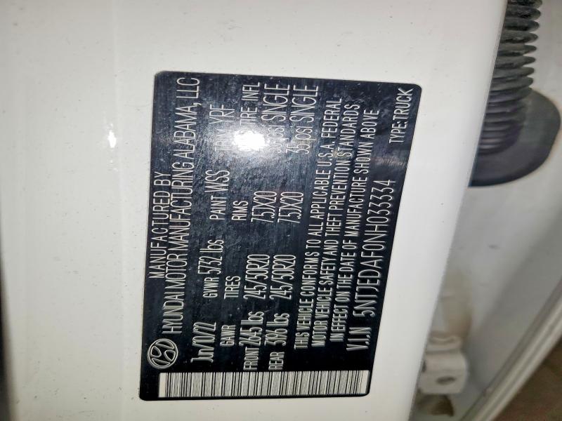 2022 Hyundai Santa Cruz მანქანა იყიდება აუქციონზე, vin: 5NTJEDAF0NH033334, აუქციონის ნომერი: 56641046