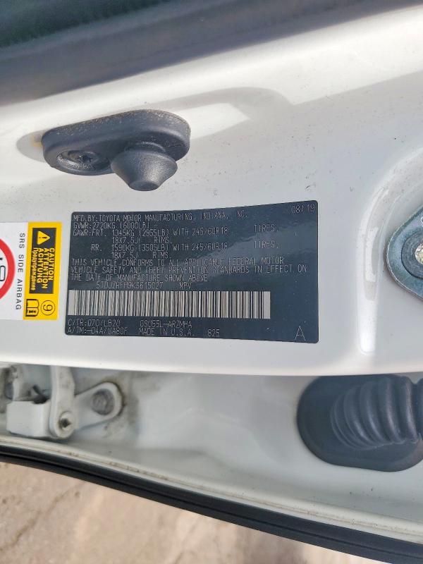 2019 Toyota Highlander მანქანა იყიდება აუქციონზე, vin: 5TDJZRFH9KS615027, აუქციონის ნომერი: 56602846