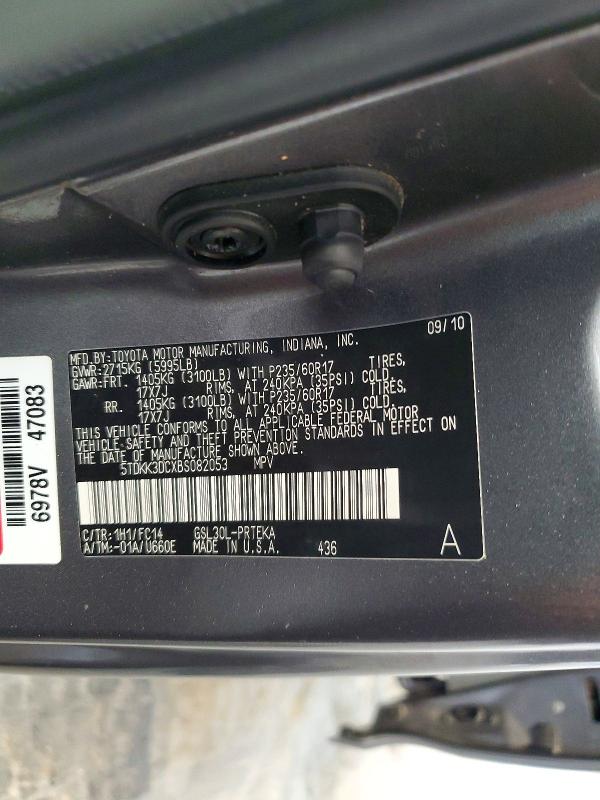 Aukcja sprzedaży 2011 Toyota Sienna, vin: 5TDKK3DCXBS082053, numer aukcji: 58440616