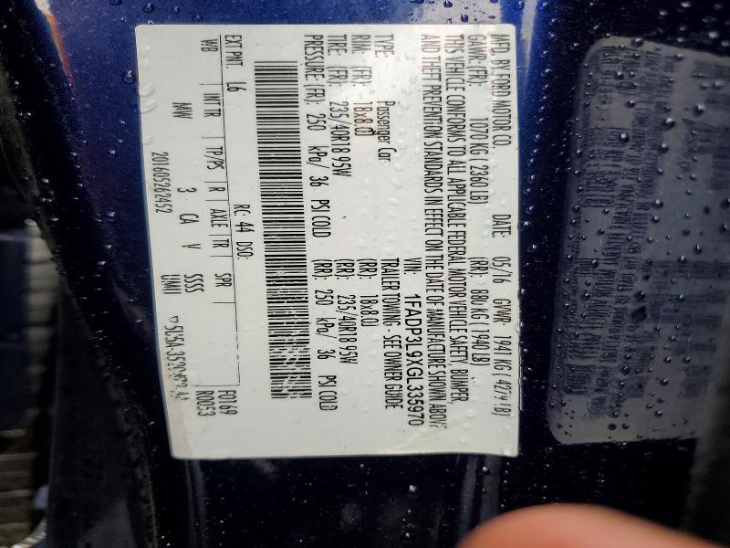 Продажа на аукционе авто 2016 Ford Focus, vin: 1FADP3L9XGL335970, номер лота: 58449566