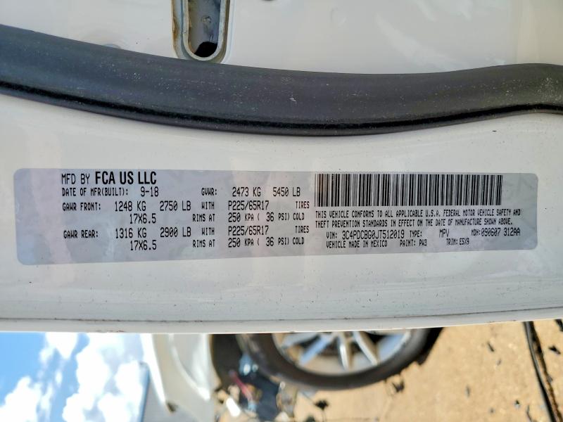 54903006 :رقم المزاد ، 3C4PDCBG0JT512019 vin ، 2018 Dodge Journey مزاد بيع
