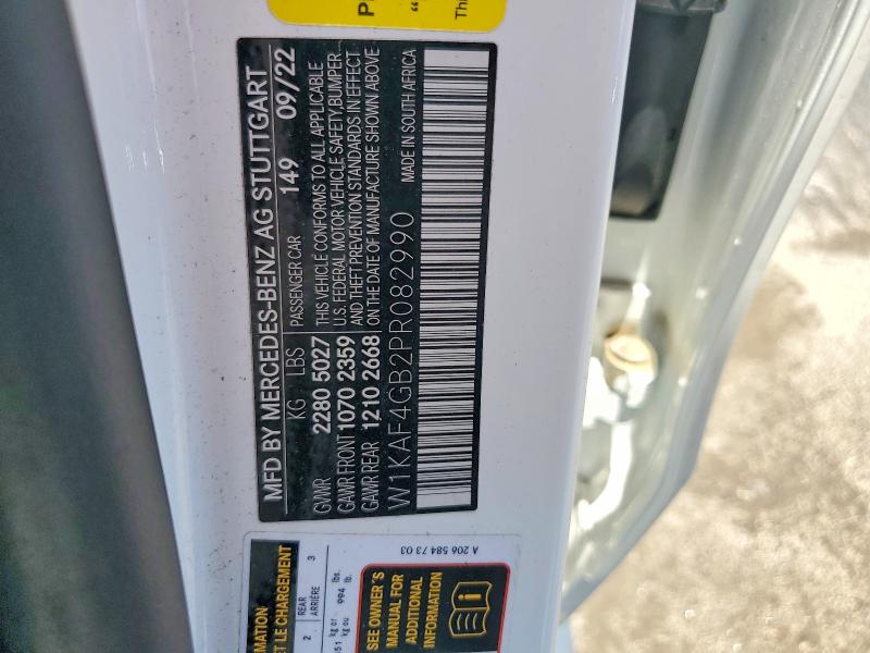 2023 Mercedes-benz C მანქანა იყიდება აუქციონზე, vin: W1KAF4GB2PR082990, აუქციონის ნომერი: 58124256