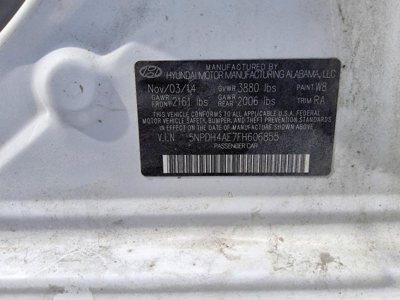 56510456 :رقم المزاد ، 5NPDH4AE7FH606855 vin ، 2015 Hyundai Elantra مزاد بيع