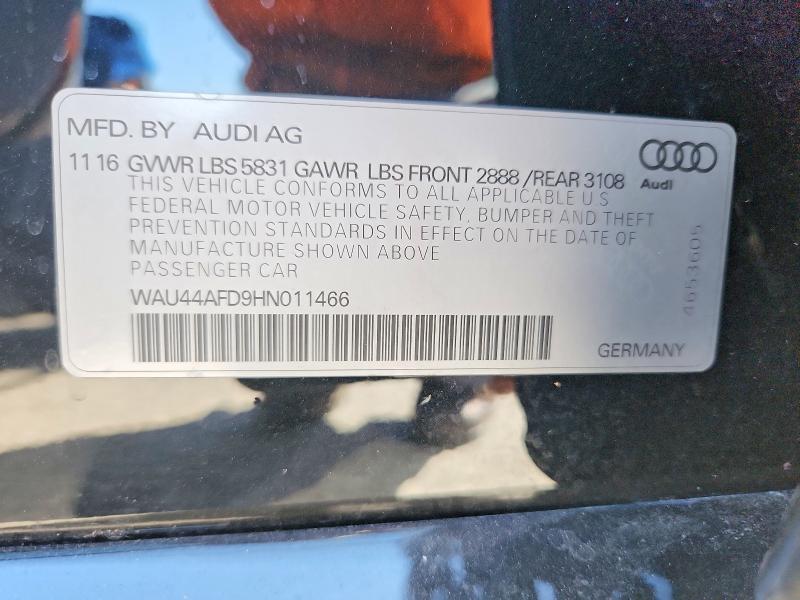 Продаж на аукціоні авто 2017 Audi A8, vin: WAU44AFD9HN011466, номер лоту: 57030706