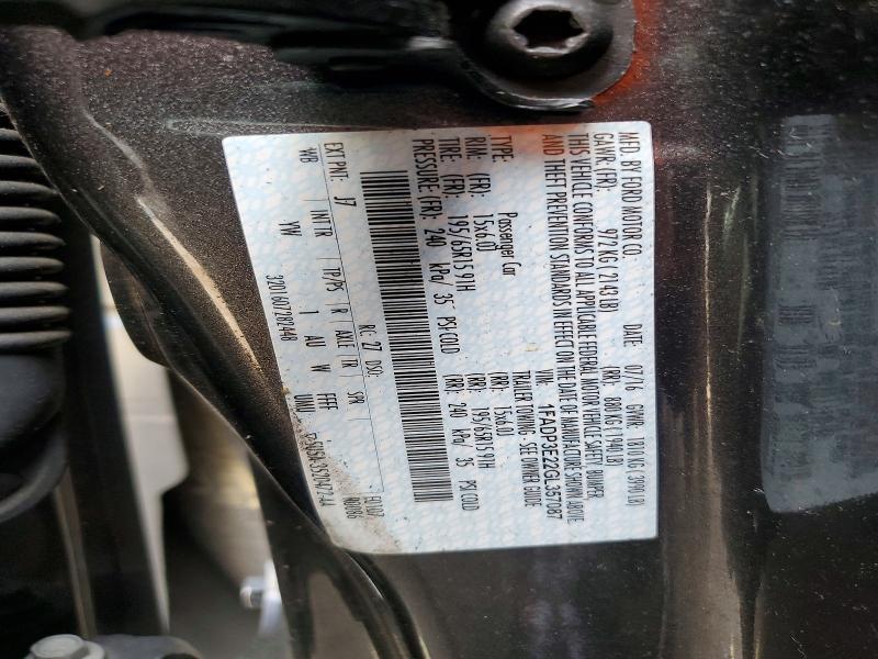 57361276 :رقم المزاد ، 1FADP3E22GL357087 vin ، 2016 Ford Focus مزاد بيع