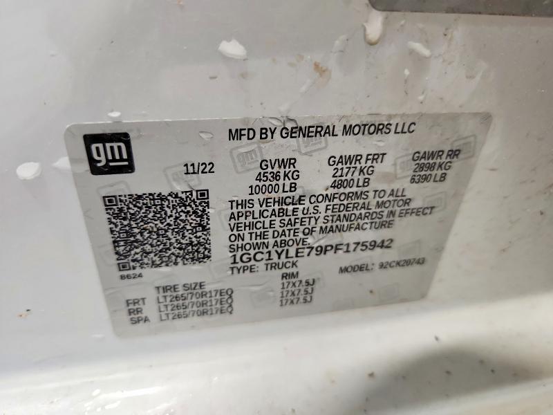 59187156 :رقم المزاد ، 1GC1YLE79PF175942 vin ، 2023 Chevrolet Silverado مزاد بيع