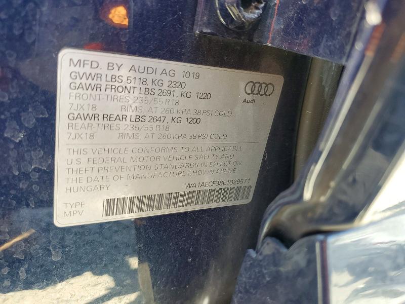 Aukcja sprzedaży 2020 Audi Q3, vin: WA1AECF38L1029571, numer aukcji: 58752356