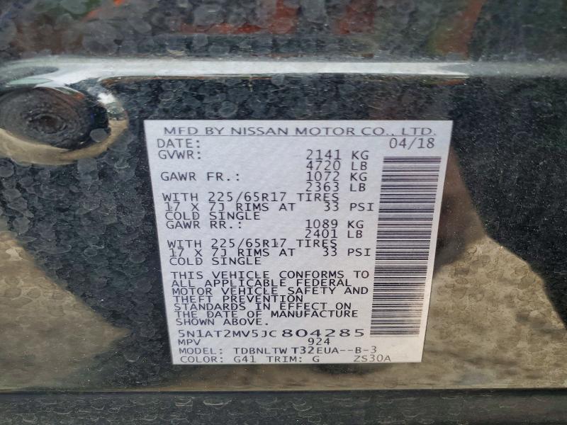 56488416 :رقم المزاد ، 5N1AT2MV5JC804285 vin ، 2018 Nissan Rogue مزاد بيع