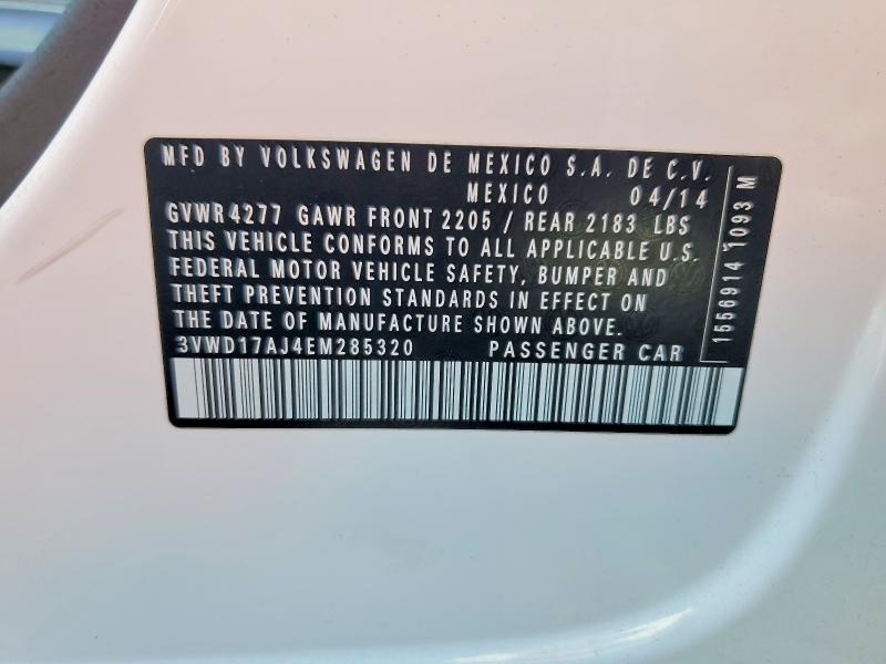 Aukcja sprzedaży 2014 Volkswagen Jetta, vin: 3VWD17AJ4EM285320, numer aukcji: 56179086