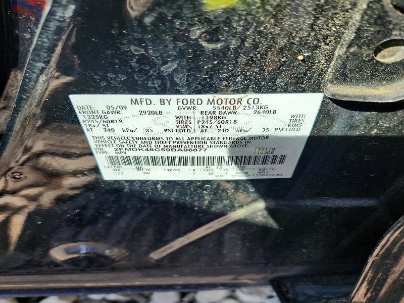 2009 Ford Edge მანქანა იყიდება აუქციონზე, vin: 2FMDK48C59BA96877, აუქციონის ნომერი: 55592526