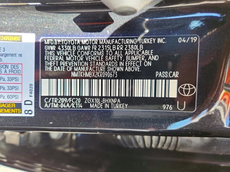 Aukcja sprzedaży 2019 Toyota C-hr, vin: NMTKHMBX2KR090673, numer aukcji: 55930296