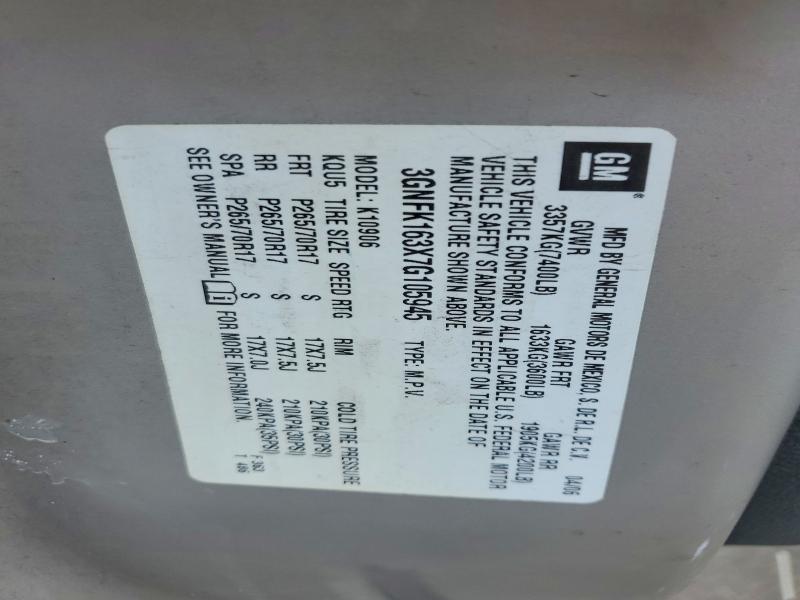 59034486 :رقم المزاد ، 3GNFK163X7G105945 vin ، 2007 Chevrolet Suburban مزاد بيع